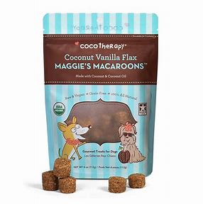 Maggie's Macaroons Coconut Vanilla Flax - Organic Coconut Treat for dogs, 4oz/113g