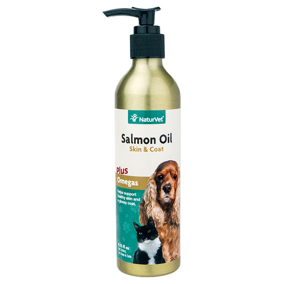 NaturVet-Salmon Oil, plus Omegas, Skin & Coat, for Dogs and Cats, 8.75oz, 259ml