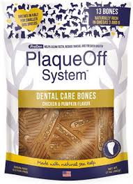 PlaqueOff System, Dental Care Bones, Chicken&Pumpkin Flavor, 17oz/482g