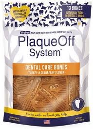 PlaqueOff System Dental Care Bones Turkey&Cranberry Flavor, 17oz/482g