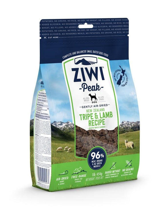 Ziwi Peak Air Dried Tripe & Lamb Recipe For Dogs, 1lb/454g